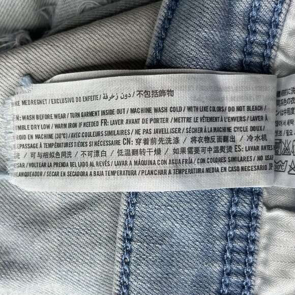 Hollister Denim Shorts Womens Size 5 High Rise Blue Light Wash Distressed Fray - Picture 11 of 12